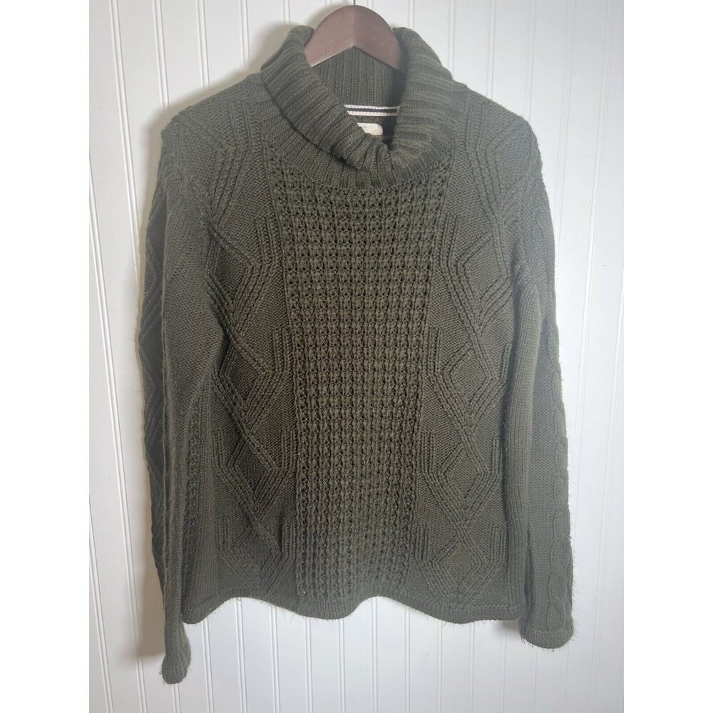 Weatherproof Vintage Chunky Women’s Turtleneck Sweater Green Size L Warm Winter